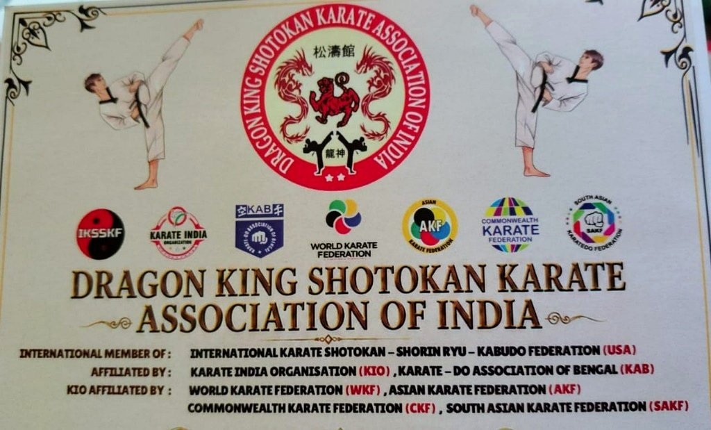 DKSKA federation membership and affiliation certificate listing IKSSKF, KIO, KAB, WKF, AKF, CKF and SAKF