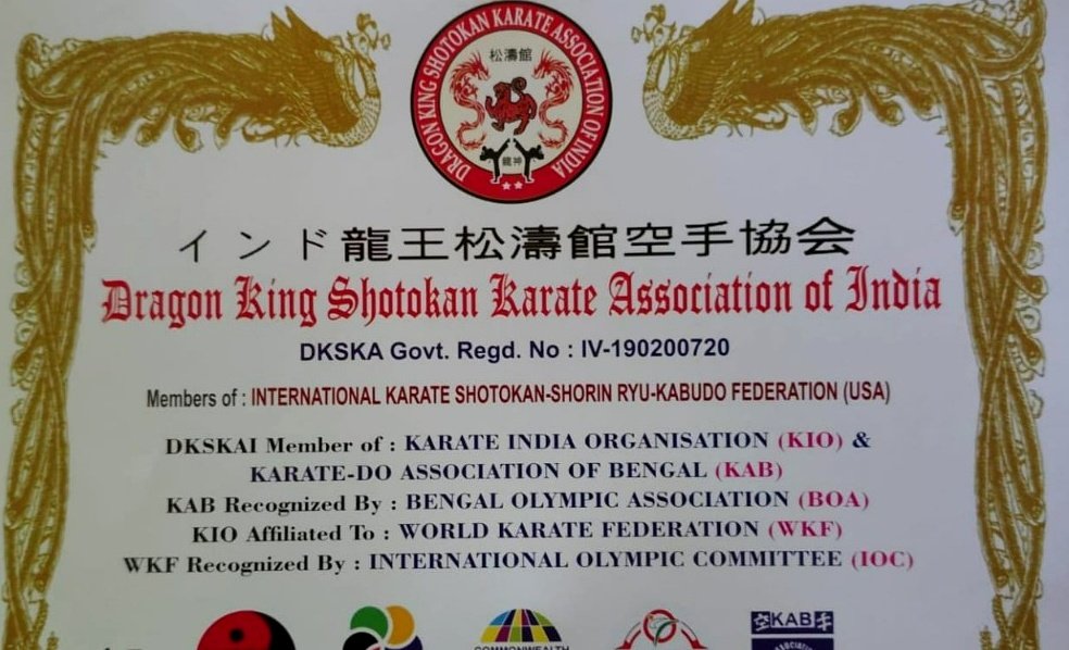 Excerpt of an official DKSKA certificate showing the government registration number and international federation chain